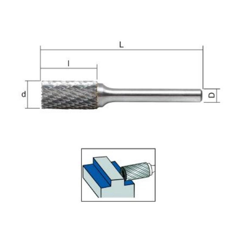 Carbide Burrs Cylinder With End Cutter