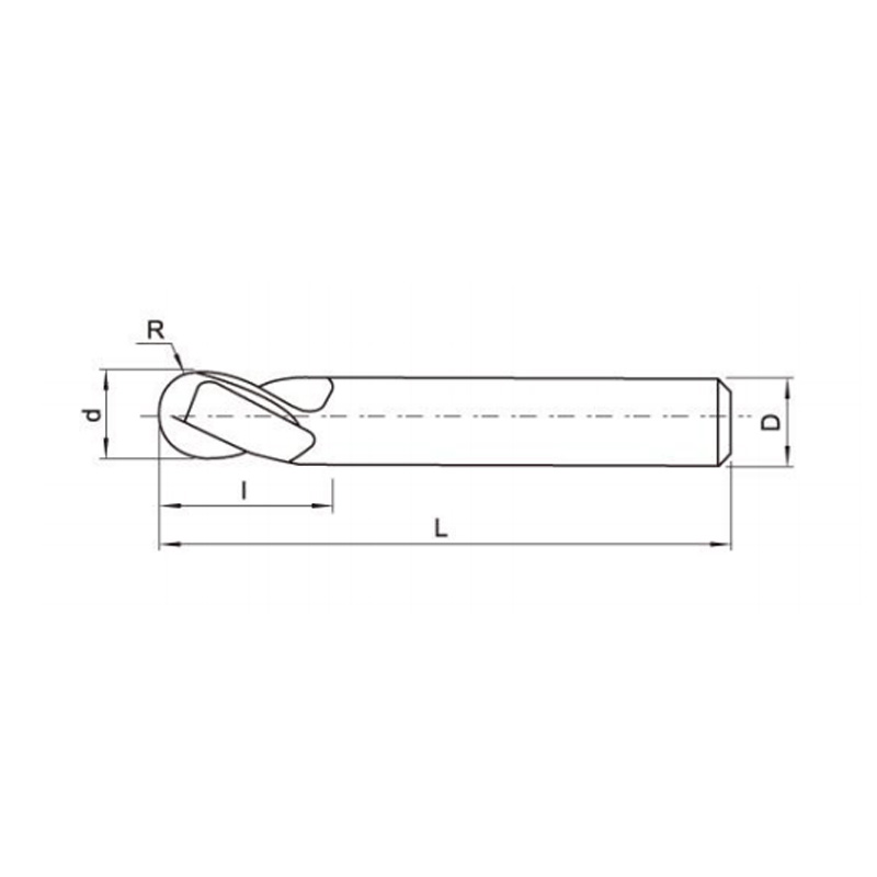 2 Flutes Ball-nose End Mill Series